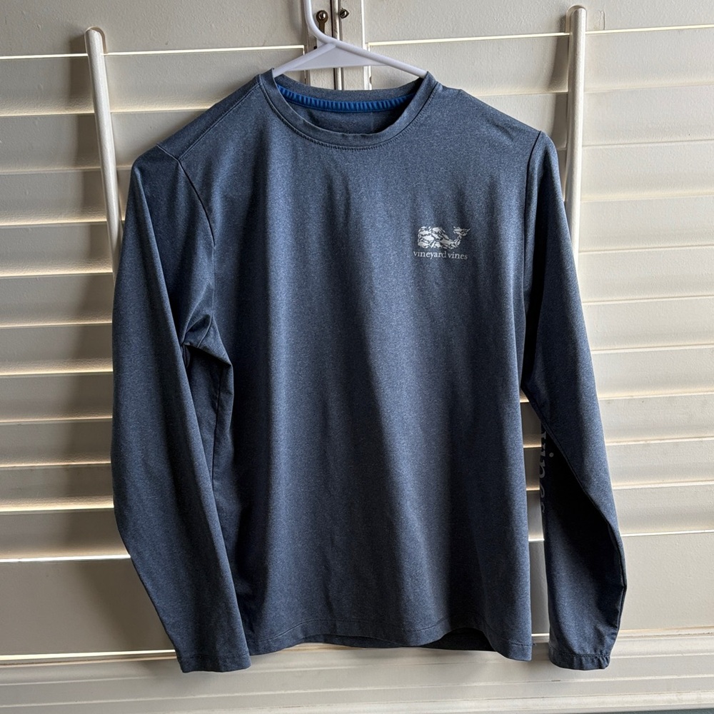 Boys light blue Long Sleeve performance Shirt